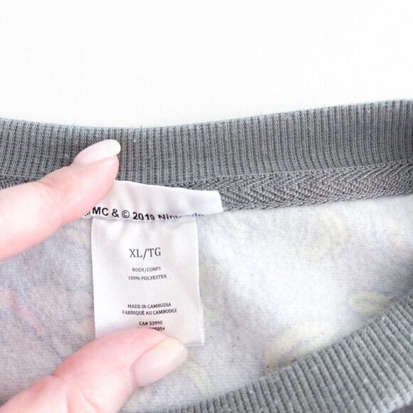 Nintendo Donkey Kong Rare Men's Crewneck Long Sleeved Ribbing Gray Size XL - Picture 4 of 8